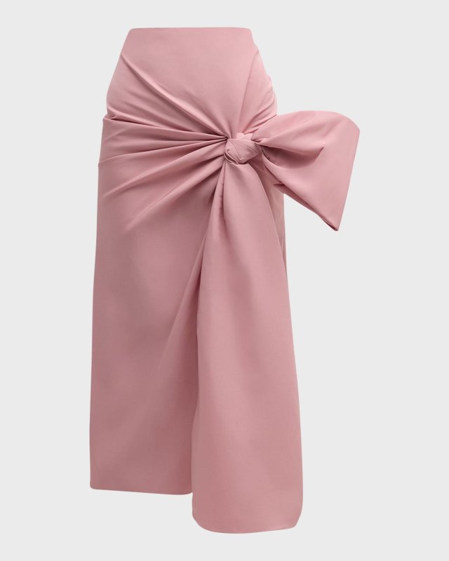 Pencil Midi Skirt with Bow Detail